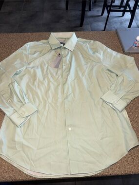 Henri James Men's Light Green Dress Shirt